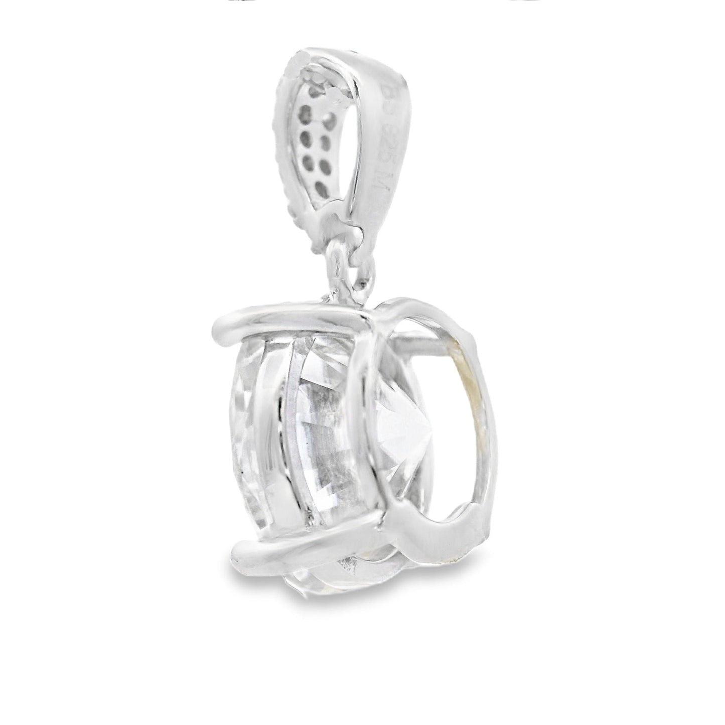 Colgante de Moissanita Genuina de 4.00ct en Plata Esterlina