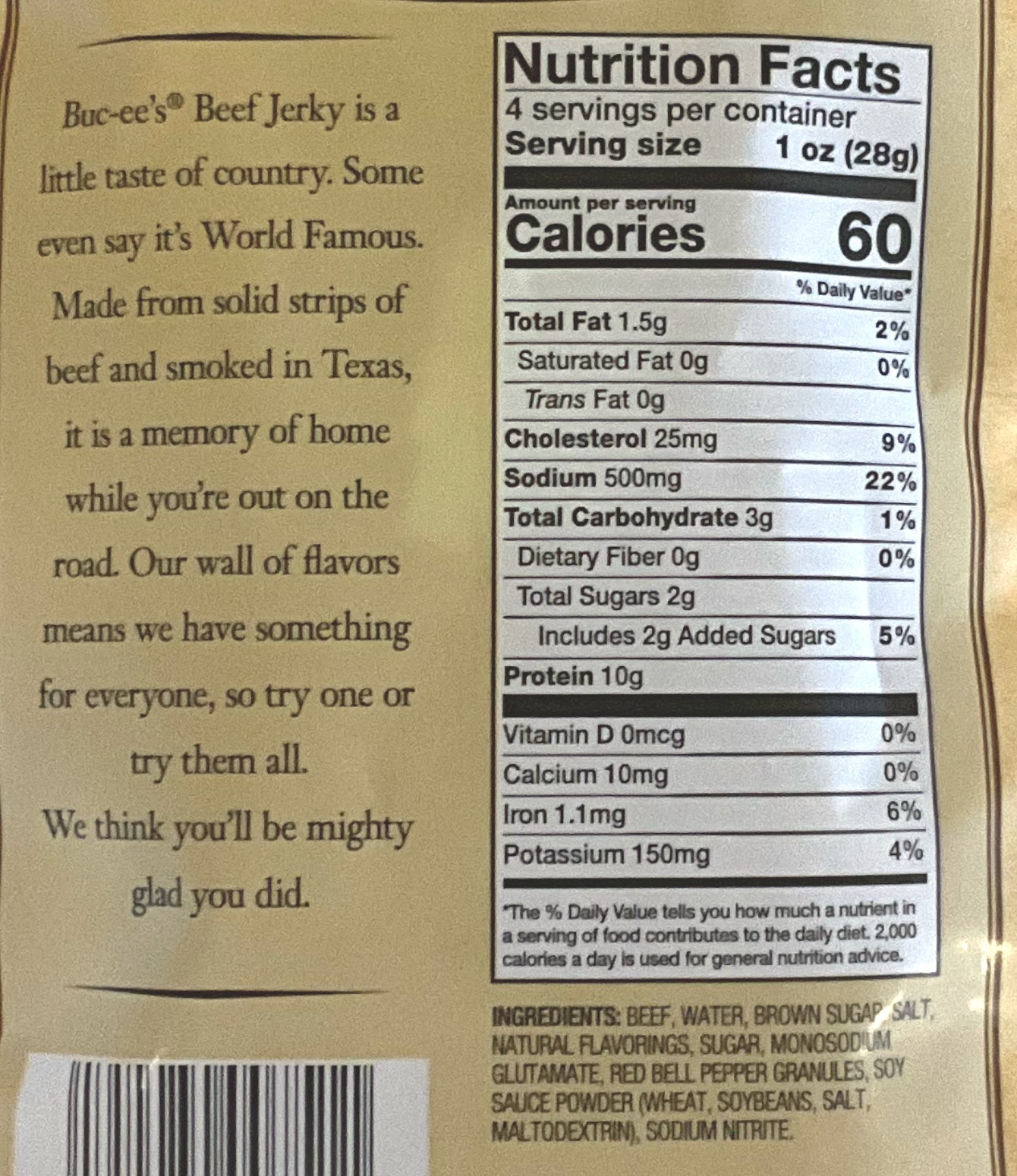 Buc-ee's Hill Country Peppered Beef Jerky