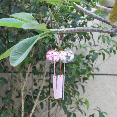 Japan Style Hand-Painted Sakura Glass Wind Chimes