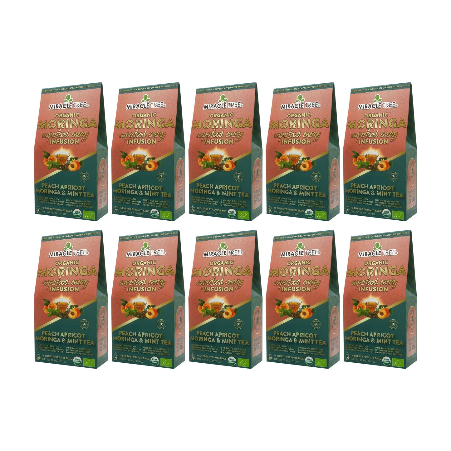 Té Energético de Moringa - Durazno, Menta y Albaricoque