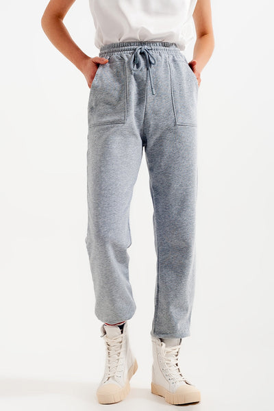 Gray Joggers with Elastic Waistband