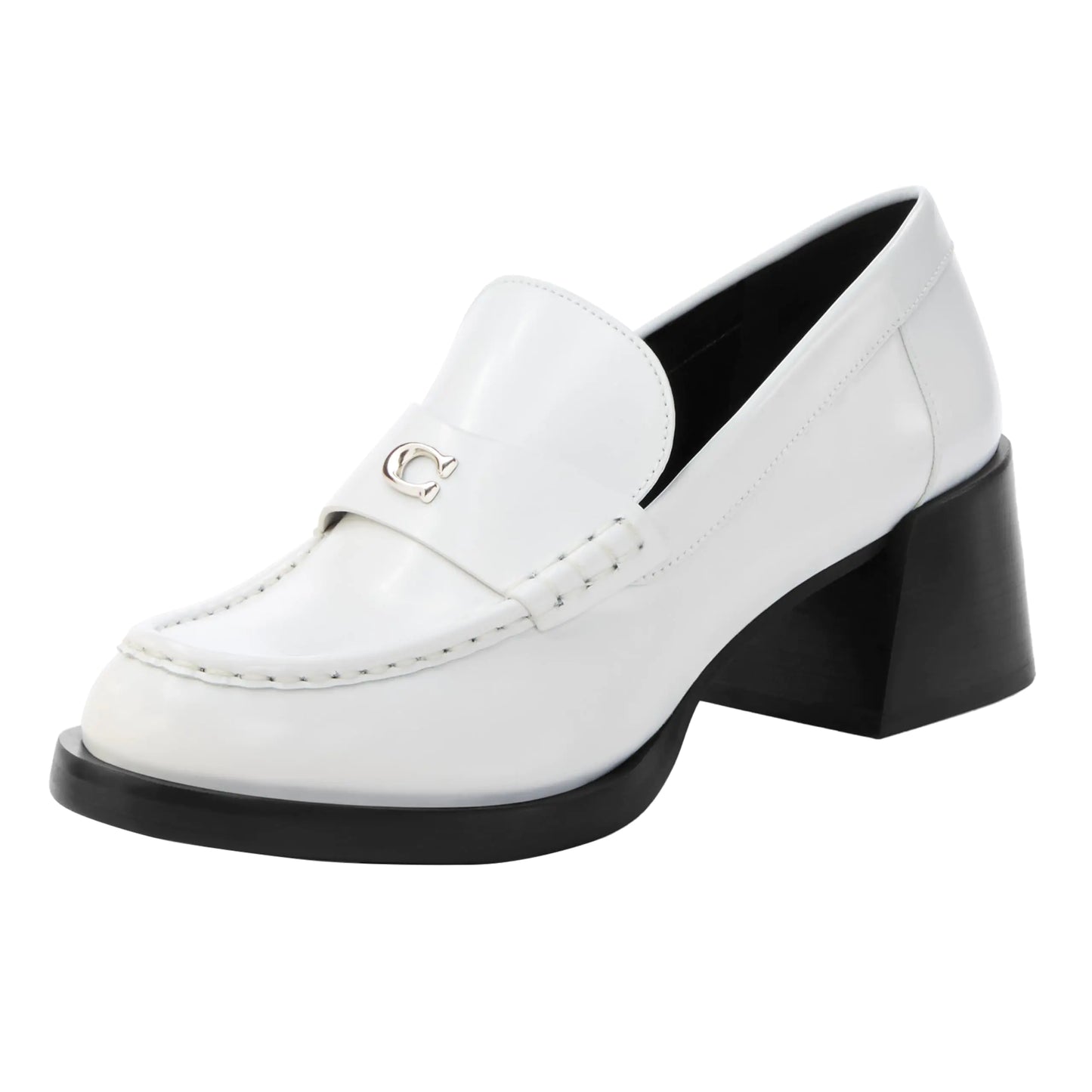 Coach Women's Natalie Leather Loafer in Optic White
