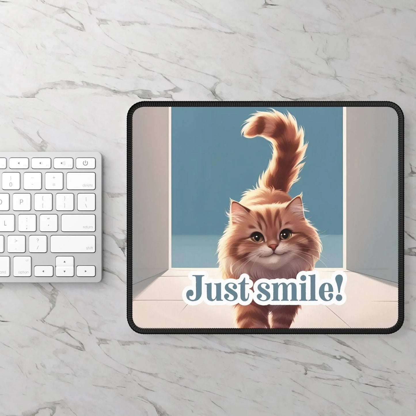 Souriez ! Tapis de souris de jeu Chat - Accessoire de bureau mignon