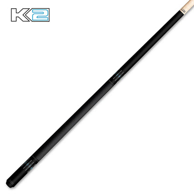 Sleek Matte Black Billiard Cue with Crystal Accents