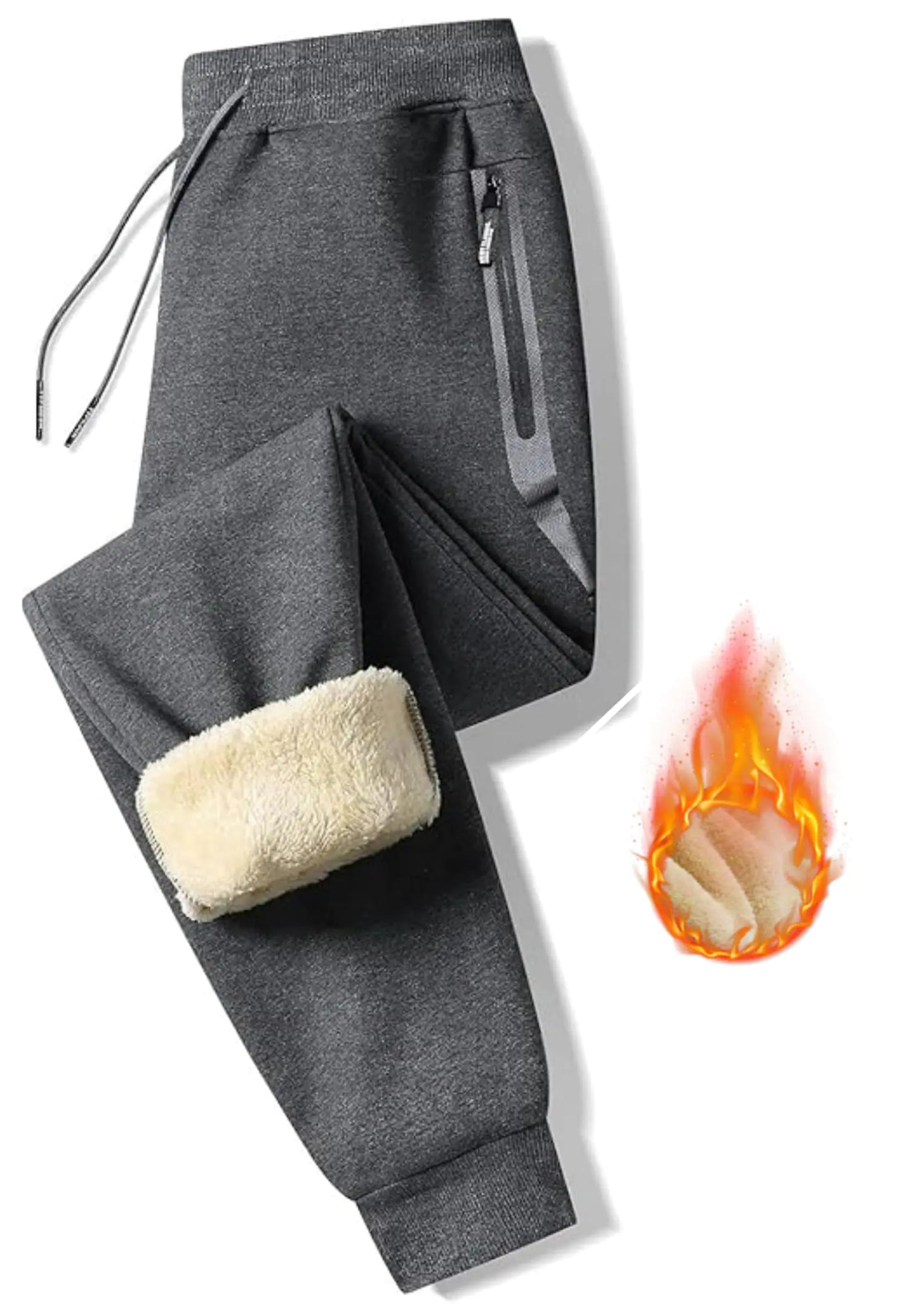 Joggers for Hombre STICKON con Forro de Forro Polar - Pantalones de Algodón para Invierno con Bolsil