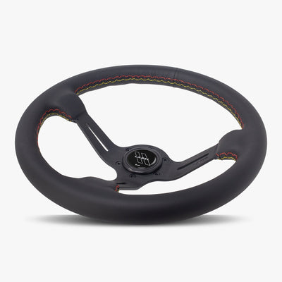 Le Mans Steering Wheel | Premium Black Leather & Anodized Spokes - Korvel