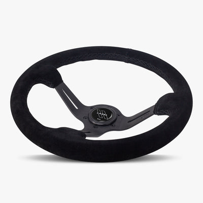 Le Mans Steering Wheel | Black Alcantara | Anodized Spokes | Premium Stitching - Korvel