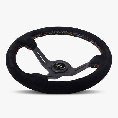 Le Mans Steering Wheel | Black Alcantara | Euro Stitch Design - Korvel