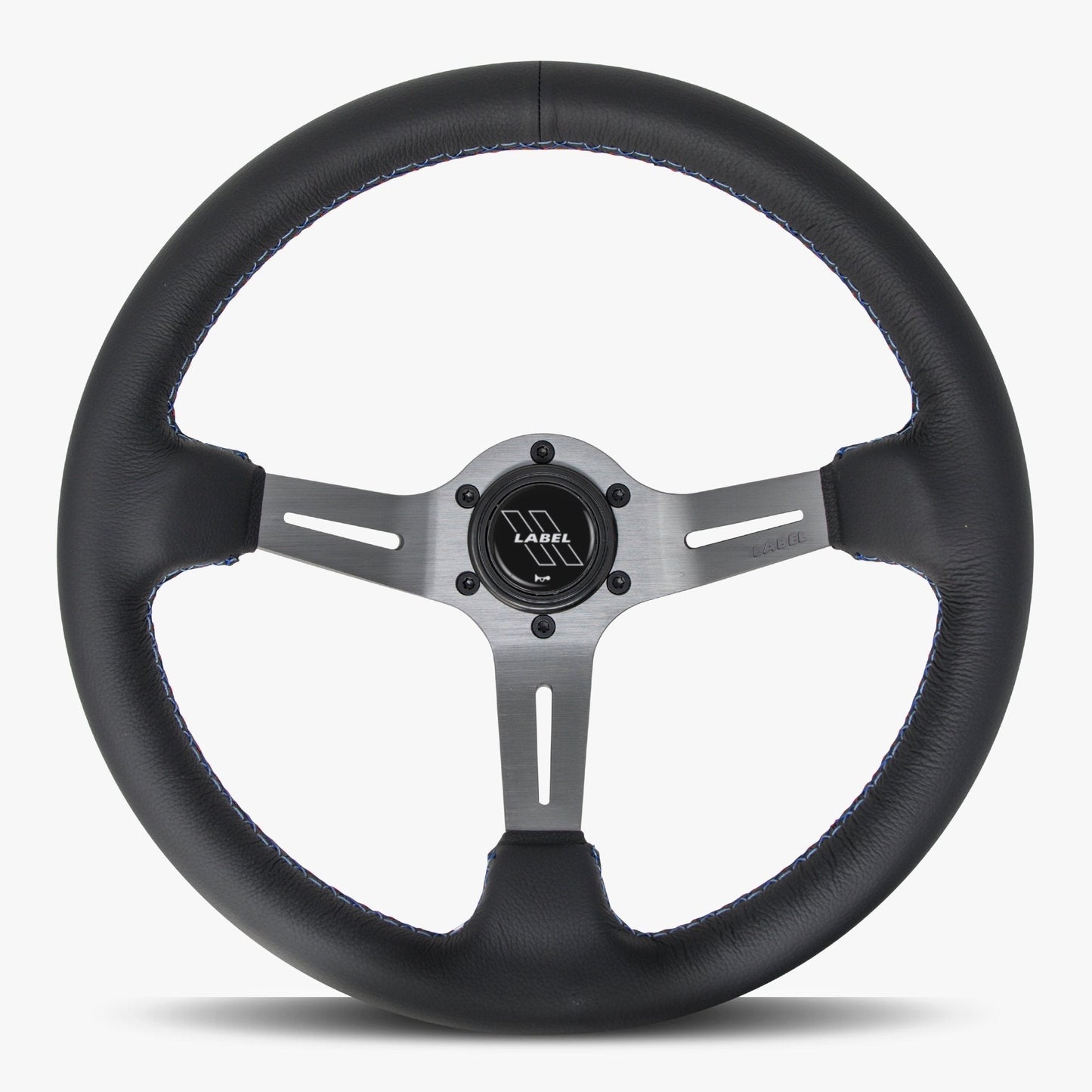 Le Mans Steering Wheel | Black Leather | Graphite Spokes | Bavarian Stitching - Korvel