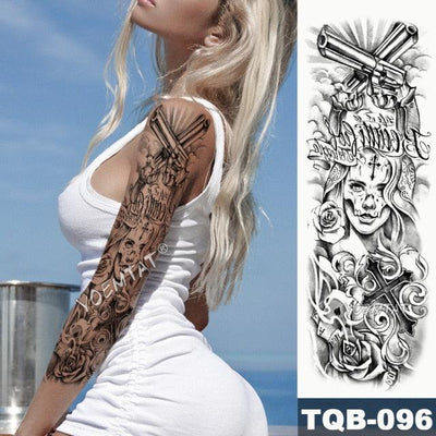 Luxury Colorful Temporary Tattoo Sleeve - Tiger & Fox Design