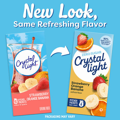 Mezcla de Bebida en Polvo de Fresa, Naranja y Plátano de Crystal Light