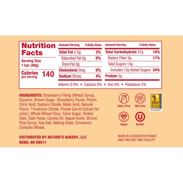 Desmenuzado de Avena de Nature's Bakery con Fresa