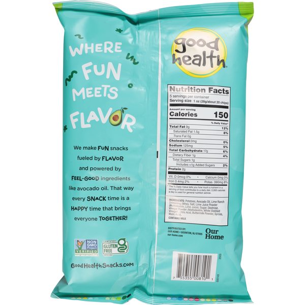 Chips de pomme de terre au ranch lime style kettle Good Health