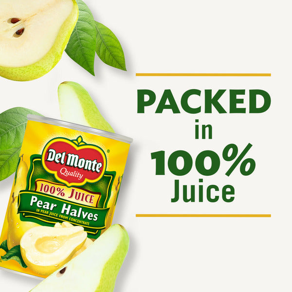 Mitades de Pera Del Monte en Jugo 100% - Fruta en Lata Premium