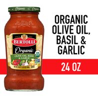 Salsa de Aceite de Oliva Orgánico Bertolli, Albahaca y Ajo