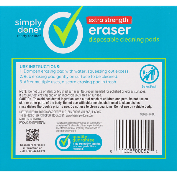 Tampons de nettoyage extra forts Simply Done - Effaceur jetable