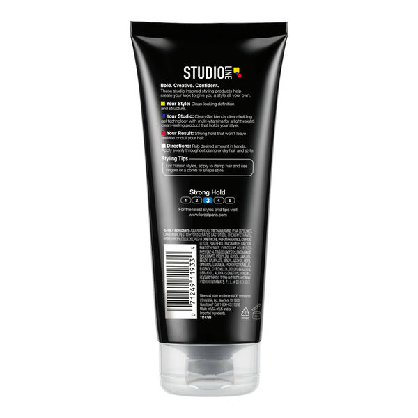 Gel Limpio L'Oreal Studio Line - Fijación Fuerte, Brillo Medio