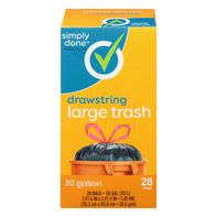 Simply Done Large Drawstring Trash Bags - 30 Gallon