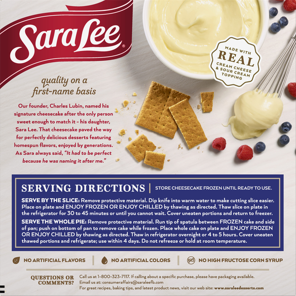 Tarta de Queso Clásica Estilo Francés Batida Sara Lee