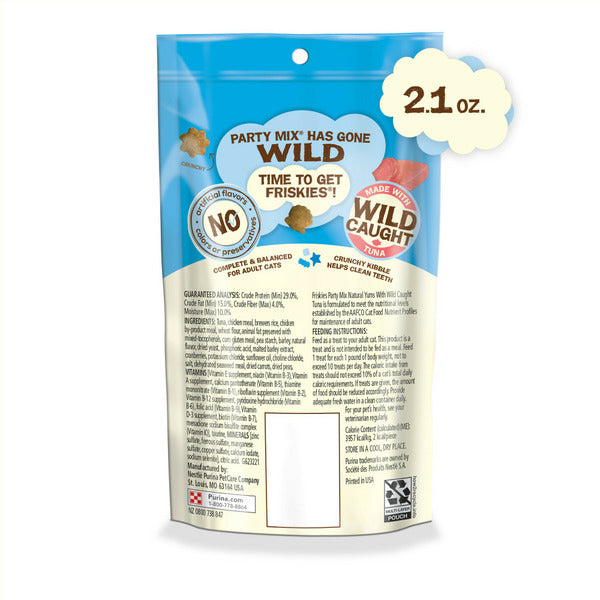 Purina Friskies Natural Cat Treats - Party Mix Natural Yums con Atún Salvaje