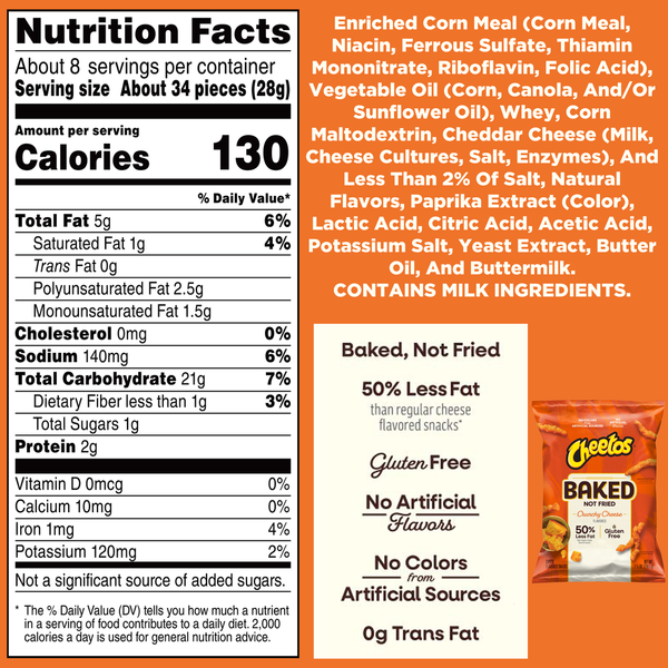 Cheetos Baked Crunchy Cheese Flavored Snacks