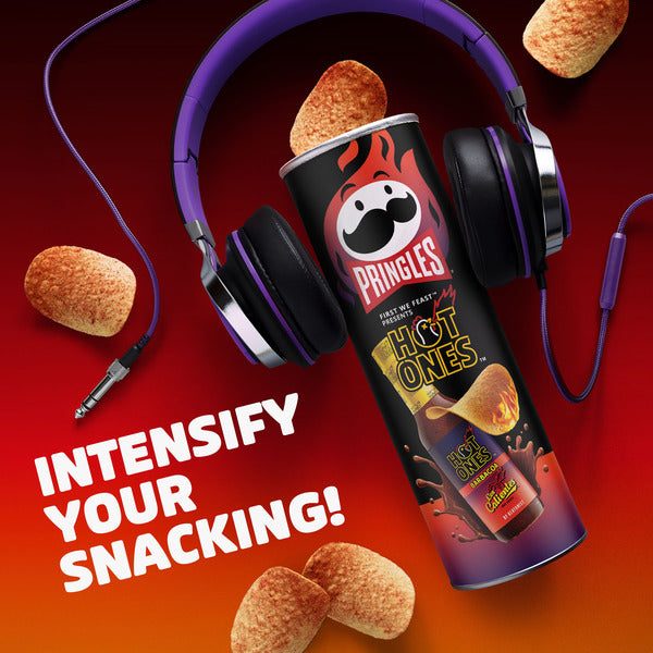 Pringles Hot Ones Barbacoa Chips de Pomme de Terre - 155 g