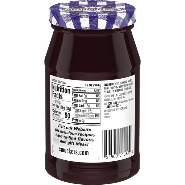 Smucker's Grape Jam - Premium Fruit Spread