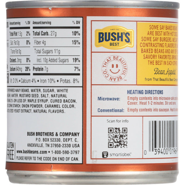 Haricots cuits au sirop d'érable et bacon de Bush