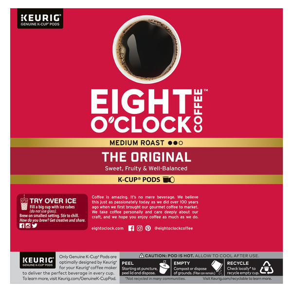 Eight O’Clock El Original Tueste Medio K-Cup Pods Paquete de Valor