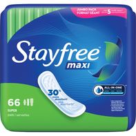 Stayfree Maxi Pads without Wings, Unscented, Super