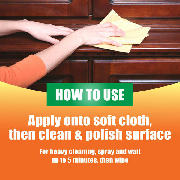ORANGE GLO Nettoyant et Polish pour Meubles en Bois 2-en-1