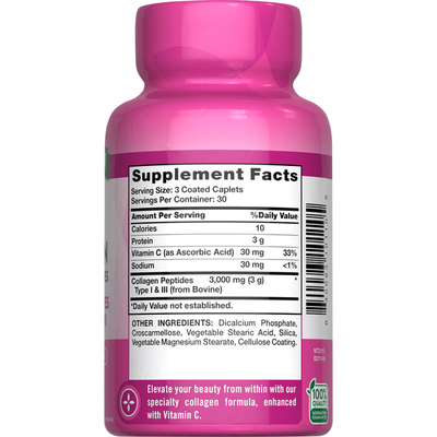 Colágeno Hidrolizado de Nature's Truth 3,000 mg más C, Tabletas