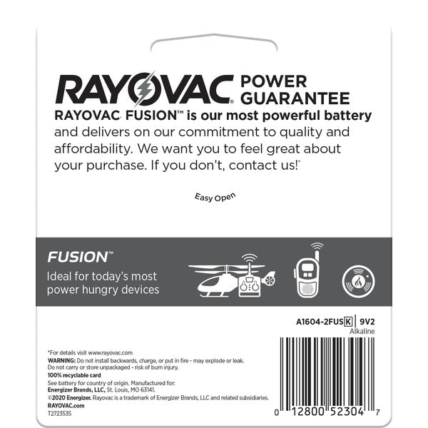 Baterías Alcalinas RAYOVAC de 9V - Solución de Energía Confiable