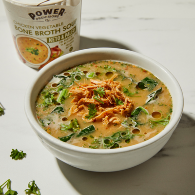 Soupe en tasse de bouillon d'os de poulet et de légumes Power Provisions