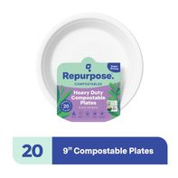 Platos Compostables Resistentes Repurpose, 9 pulgadas, 20 Contenido