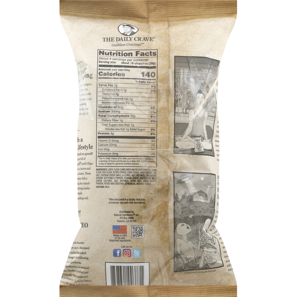 The Daily Crave Lentil Chips - Queso Blanco Aged