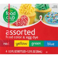 Colorante Alimentario Variado y Tinte para Huevos Food Club