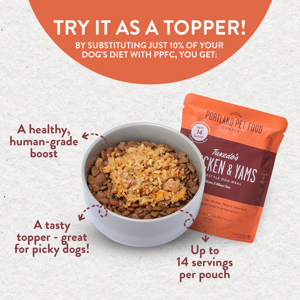 Comida Casera Tuxedo de Pollo y Ñames de Portland Pet Food Company