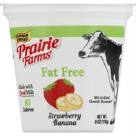 Prairie Farms Fat Free Strawberry Banana Yogurt