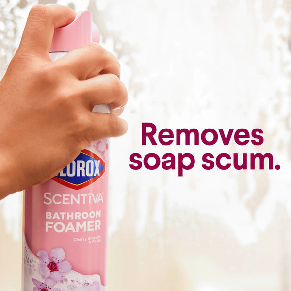 Clorox Scentiva Espuma para Baño, Flor de Cerezo y Durazno