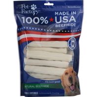 Pet Factory Natural Beefhide Chip Rolls - 18 Pack