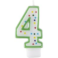 Vela de Cumpleaños Número 4 Verde de Wilton