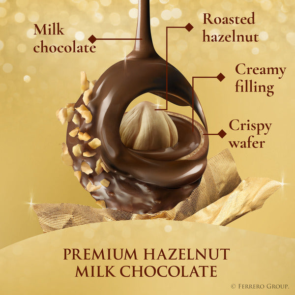 Ferrero Rocher Chocolat au lait aux noisettes gourmet - 3 emballés individuellement