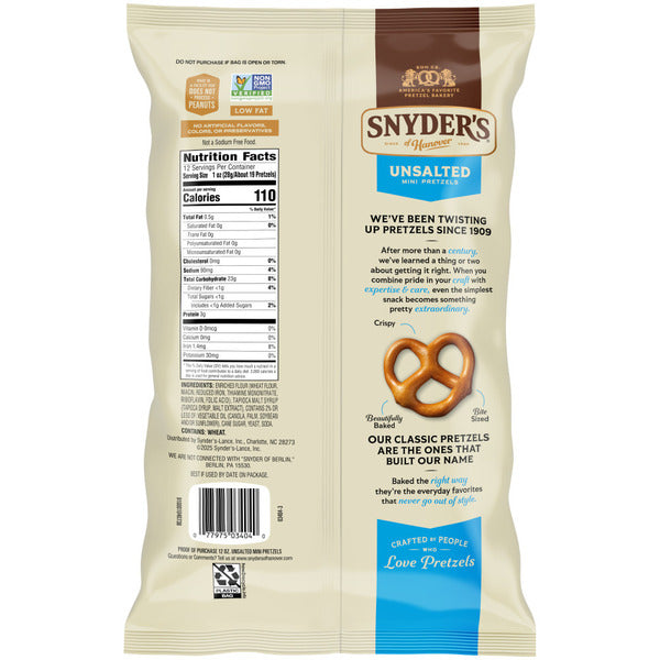 Snyder's of Hanover Unsalted Pretzels
