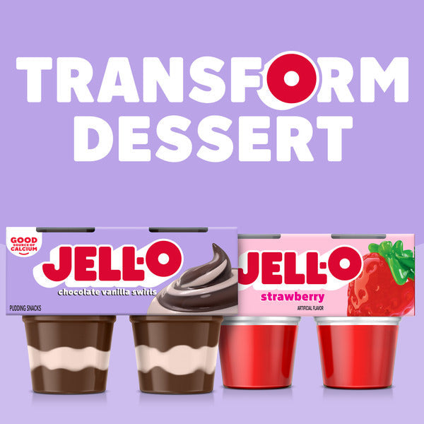 Jell-O Original Chocolate Vanilla Swirls Pudding Cup Snacks