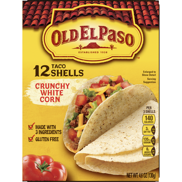 Old El Paso Crunchy White Corn Taco Shells - Gluten Free