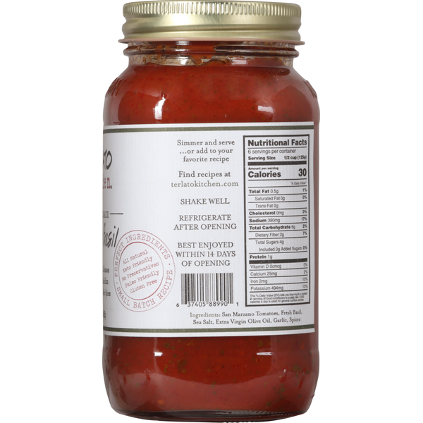 Salsa de Tomate y Albahaca Terlato Kitchen