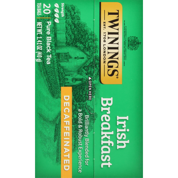 Bolsitas de té negro descafeinado Twinings Irish Breakfast