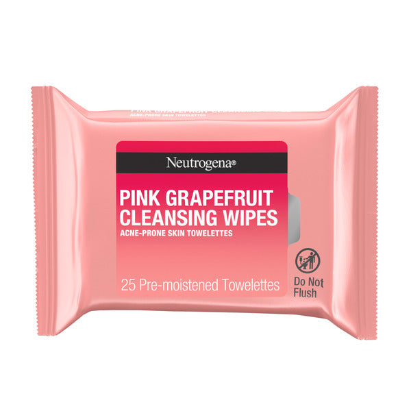 Toallitas desmaquillantes faciales sin aceite Neutrogena - Pomelo rosa, 25 unidades