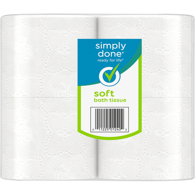 Papel higiénico Simply Done Soft de 2 capas y rollos triples